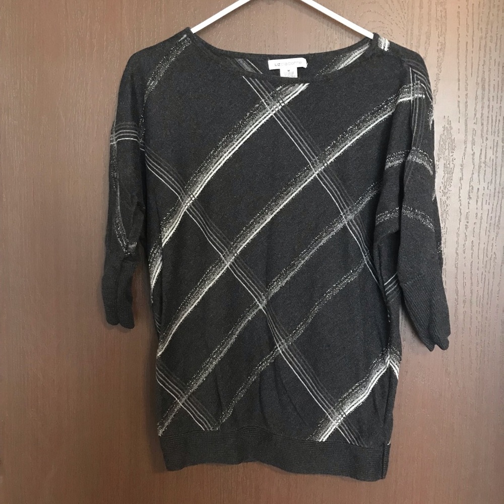 Navy and silver/grey accent sweater
